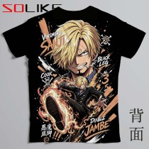 排汗衫 海賊王香吉士惡魔風腳短T 三件NT$1099