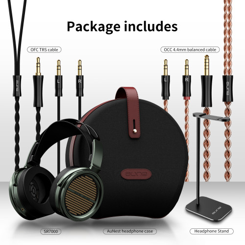 Aune SR7000 Closed Back Headphone with Aluminium Alloy Headphone Stand