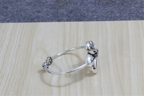 Chrome Hearts Bangle Open Army Fleur CHT057 Solid 925 Silver