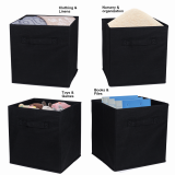 6 Pack Simple Houseware Foldable Cloth Storage Cube Basket Bins Organizer (11'  H x 10.75'  W x 10.7