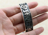 Chrome Hearts Open Bangle  FUCK YOU CHT015 Solid 925 Sterling Silver