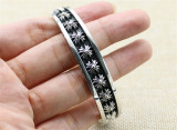 Chrome Hearts Buckel Bangle CH Flower CHT022 Solid 925 Sterling Silver