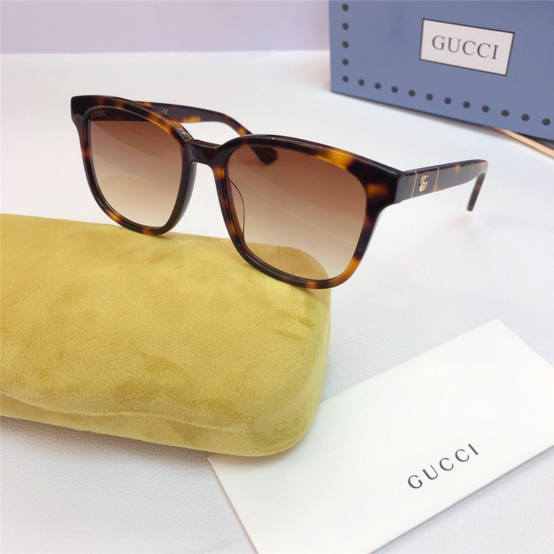 Gucci Sunglasses GG0637SK 002 Havana | Green Lens - SunglassOutlet.com