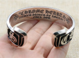Chrome Hearts Open Bangle  FUCK YOU CHT015 Solid 925 Sterling Silver