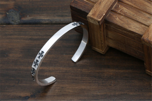 Chrome Hearts Bangle Open CHT003 CH CROSS Solid 925 Sterling Silver