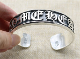 Chrome Hearts Open Bangle  FUCK YOU CHT015 Solid 925 Sterling Silver
