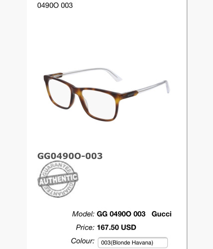 Wholesale Copy GUCCI Eyeglasses GG0490OA Online FG1239