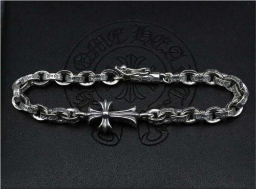 CHROME HEARTS Sterling Silver Cross Ring Bracelet CHB060