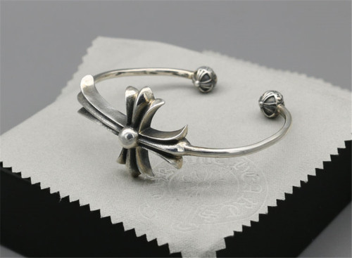 Chrome Hearts Open Bangle CH CROSS CHT018 Solid 925 Sterling Silver