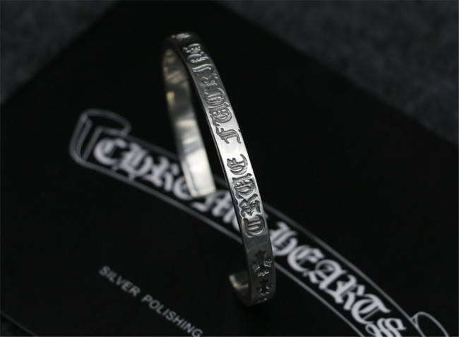 Chrome Hearts Open Bangle CHT010 FUCK Solid 925 Sterling Silver