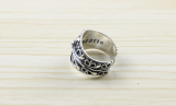 Chrome Hearts Ring Double Floral Open Rings Carving CHR088 Solid 925 Sterling Silver