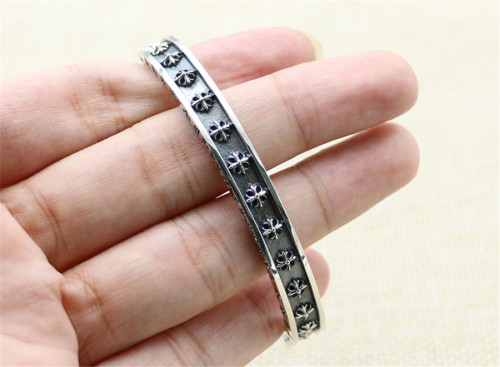 Chrome Hearts Bangle Open CHT004 CH CROSS U Band Solid 925 Sterling Silver