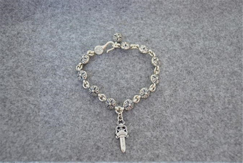 CHROME HEARTS Sterling Silver Cross Beads Bracelet CHB067