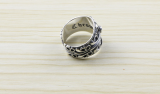 Chrome Hearts Ring Double Floral Open Rings Carving CHR088 Solid 925 Sterling Silver