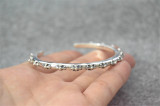 Chrome Hearts Bangle Open Tiny Cross CHT036 Solid 925 Sterling Silver