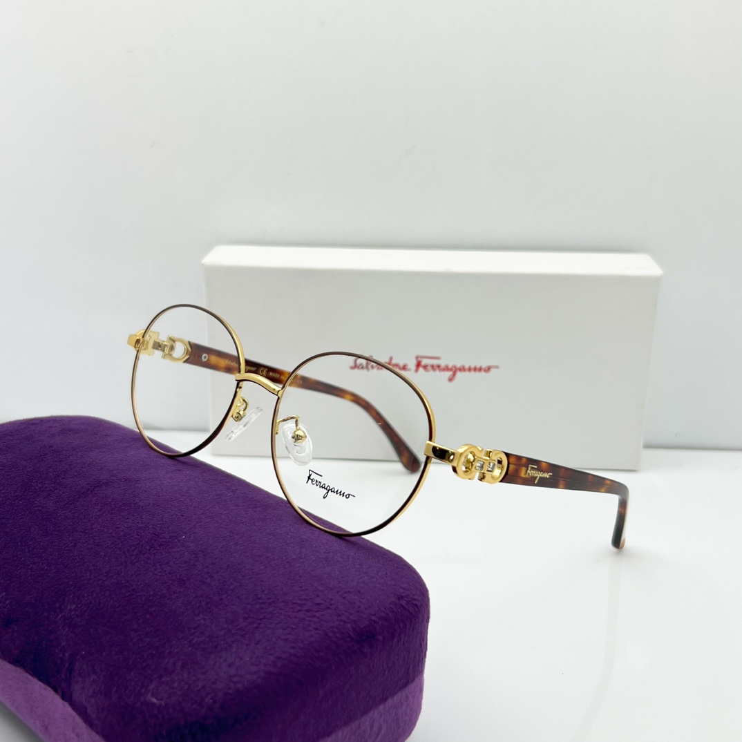 black gold color of Ferragamo Eyeglasses Dupe 2166 FER037