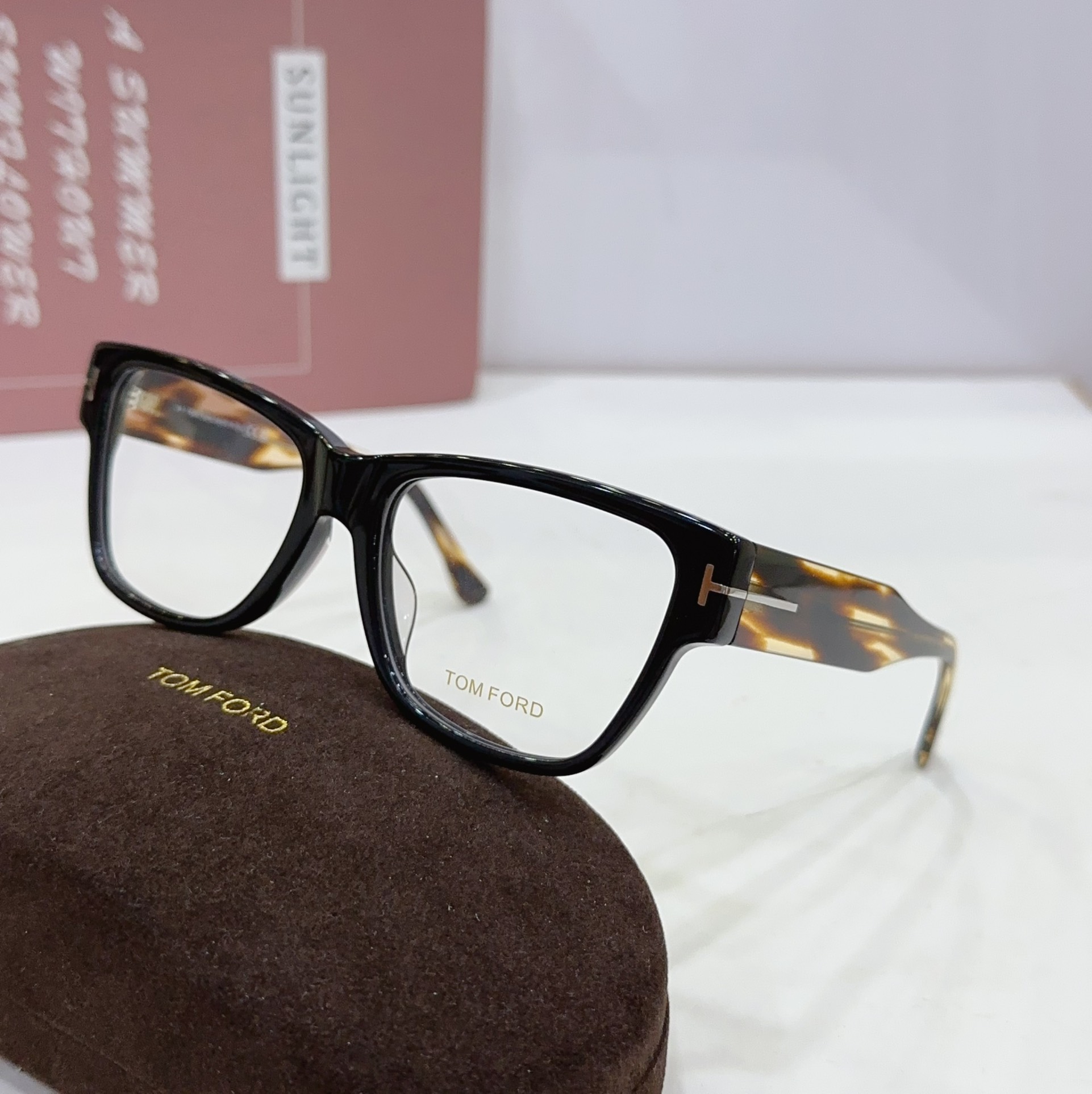 amber color of replica tom ford prescription eyeglasses online tf5878
