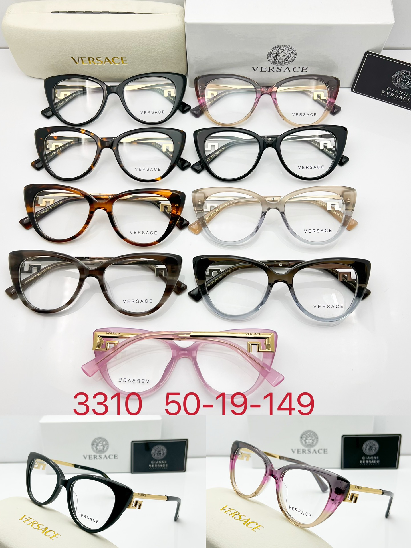 collection of faux versace glasses women 3310