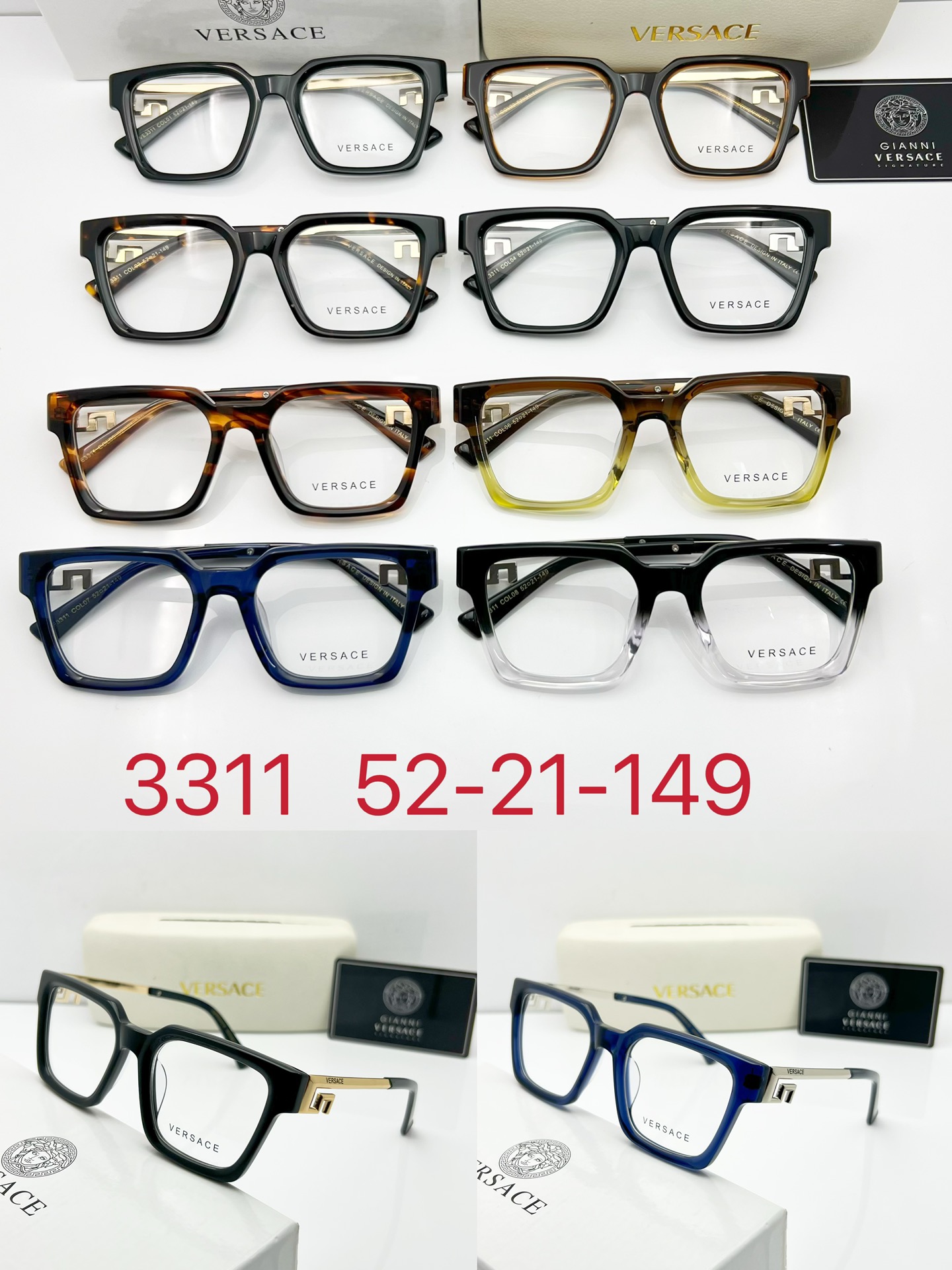collection of fake versace glasses frames 3311