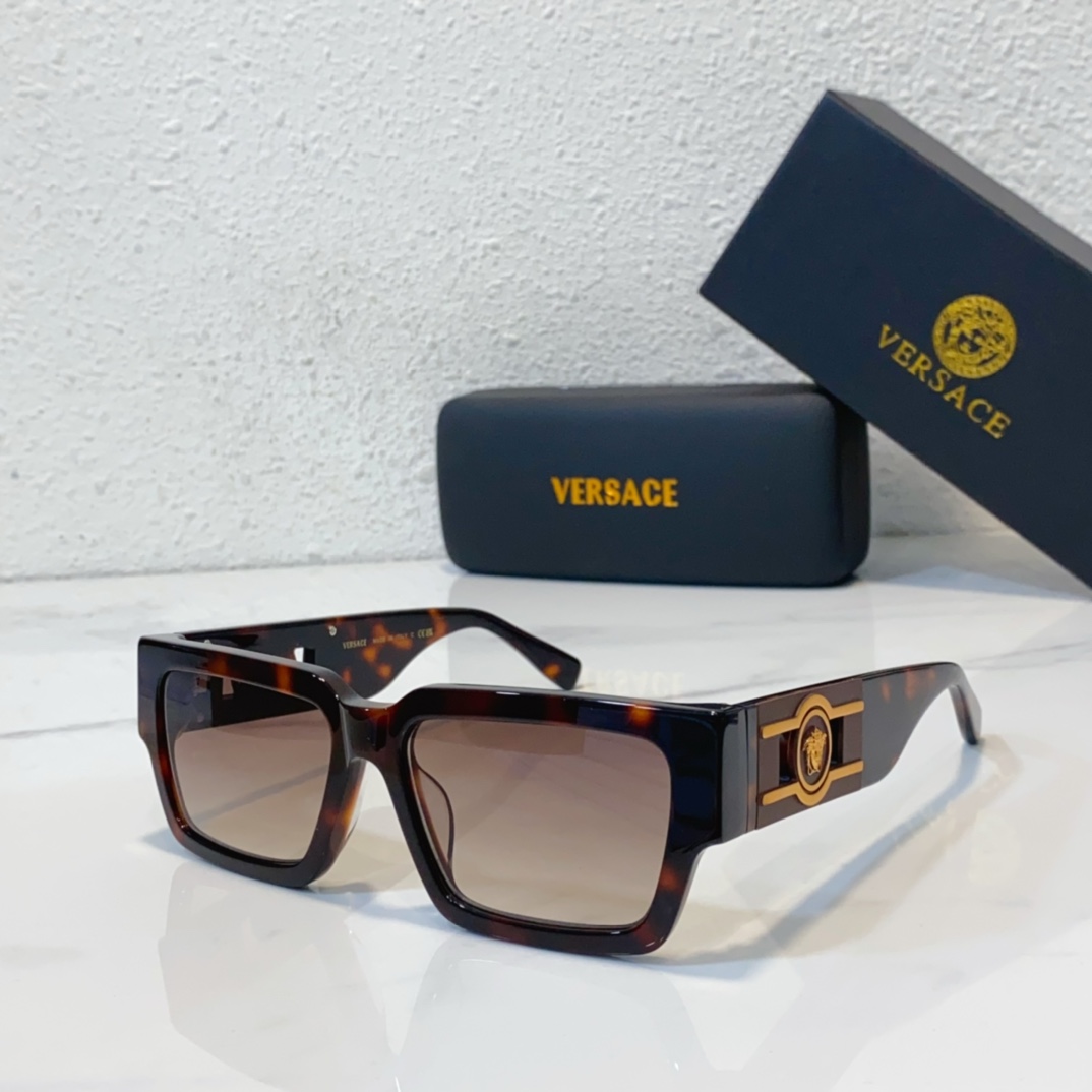 amber color of versace sunglasses men faux ve4459