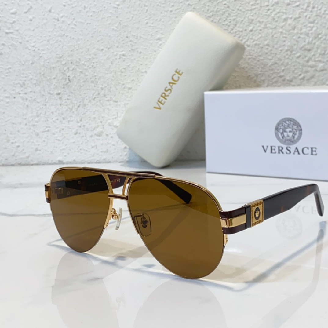coffee color of fake black versace shades ve5705