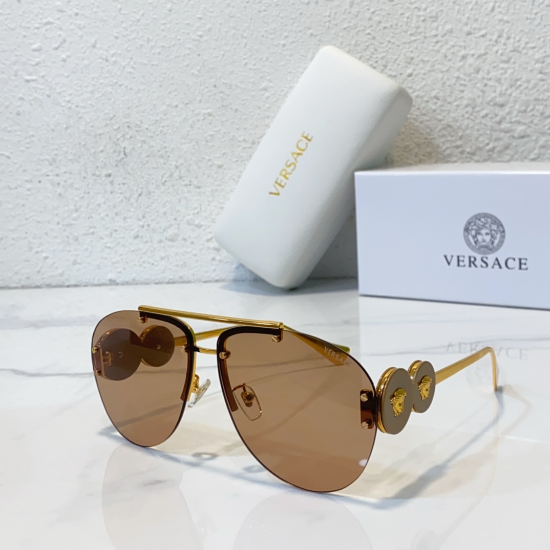 tea gold color of fake versace shades ve2250
