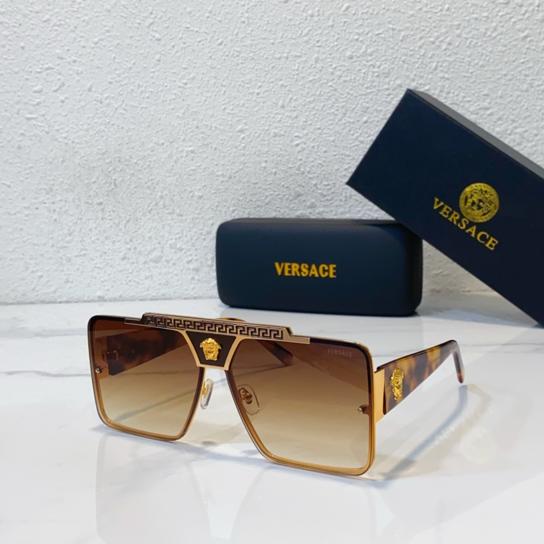 tea color of replica versace sunglasses all black ve5722