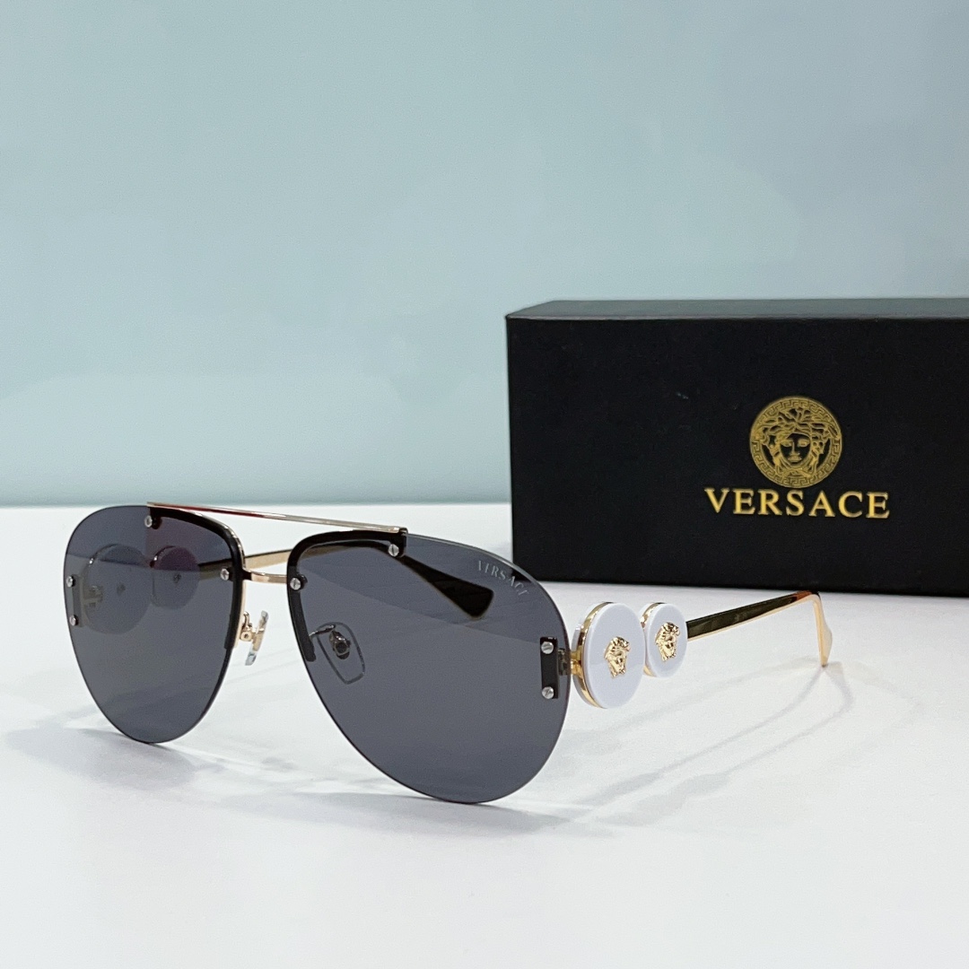 black silver color of vintage versace sunglasses replica ve2250