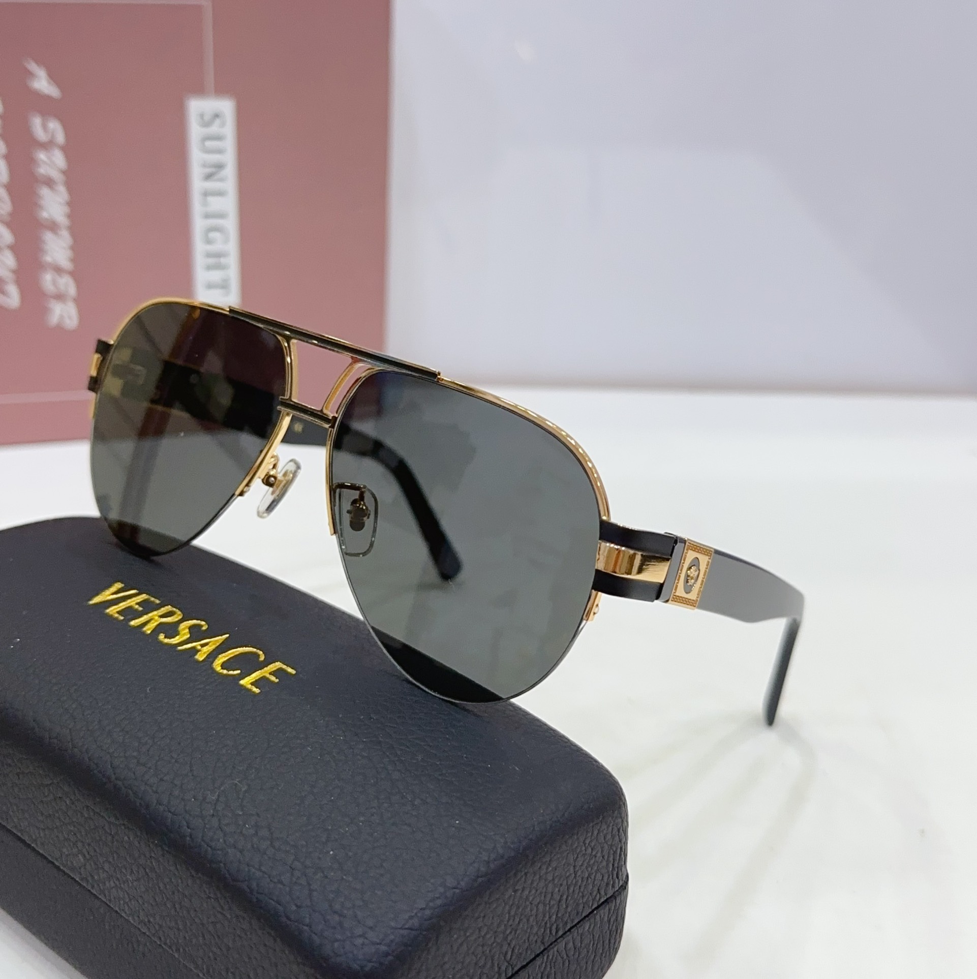 black color of big versace sunglasses fake ve5705