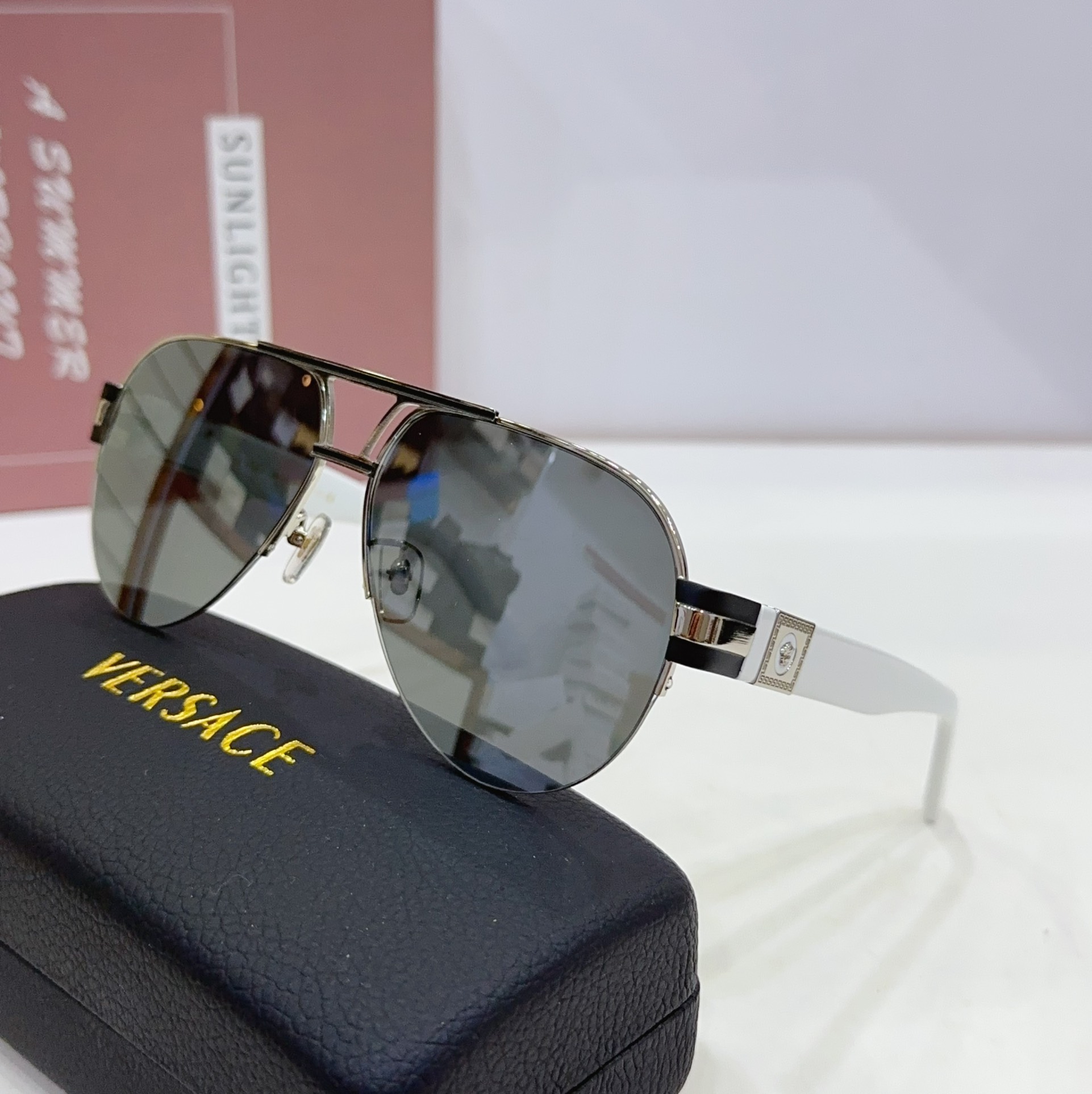 mercury white color of big versace sunglasses fake ve5705
