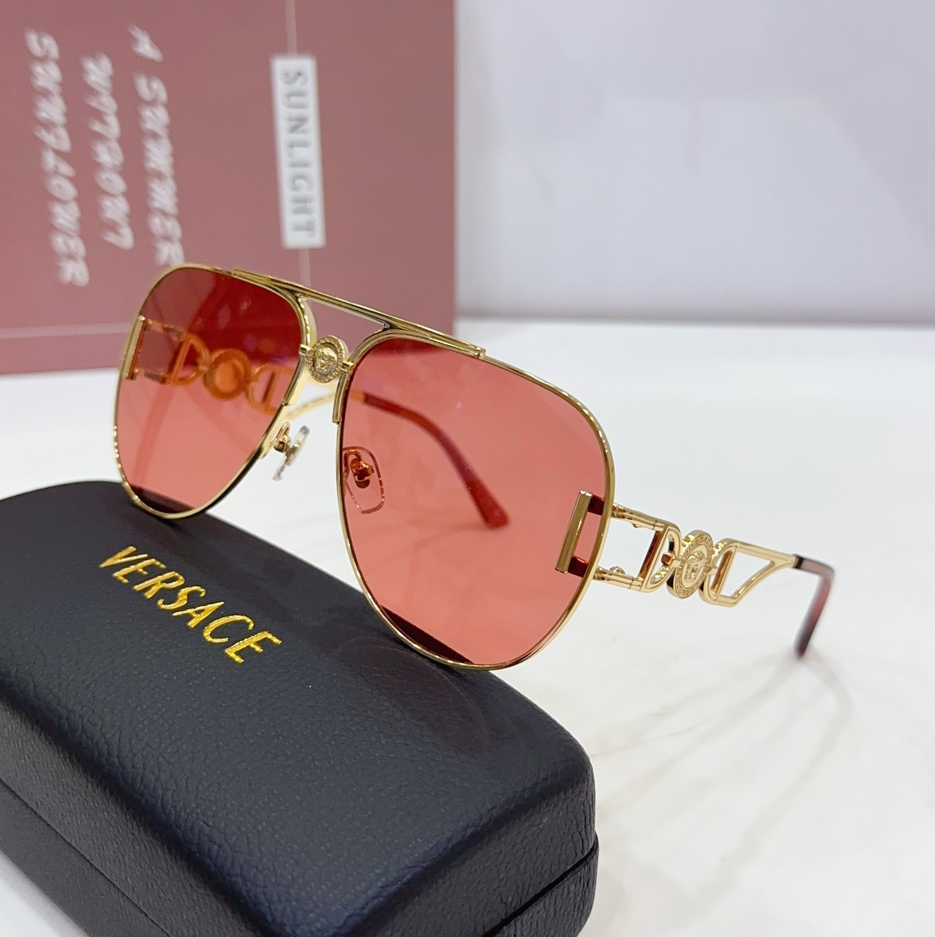 red color of cheap versace sunglasses dupe ve2255