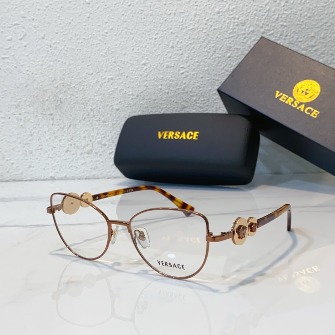 rose gold color of fake versace glasses frames ve1284
