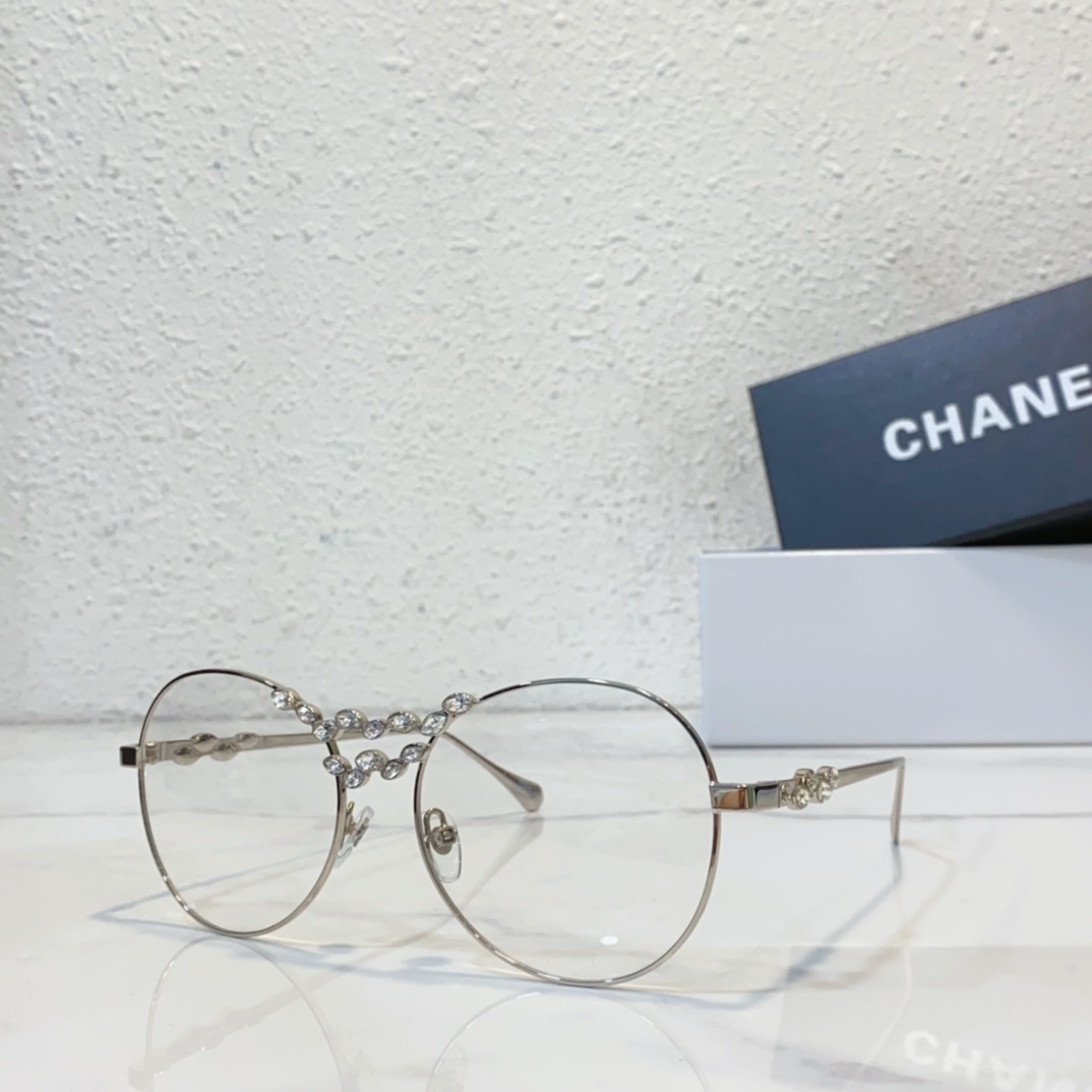 silver eyeglass frames of Chanel sunglasses replica A71582