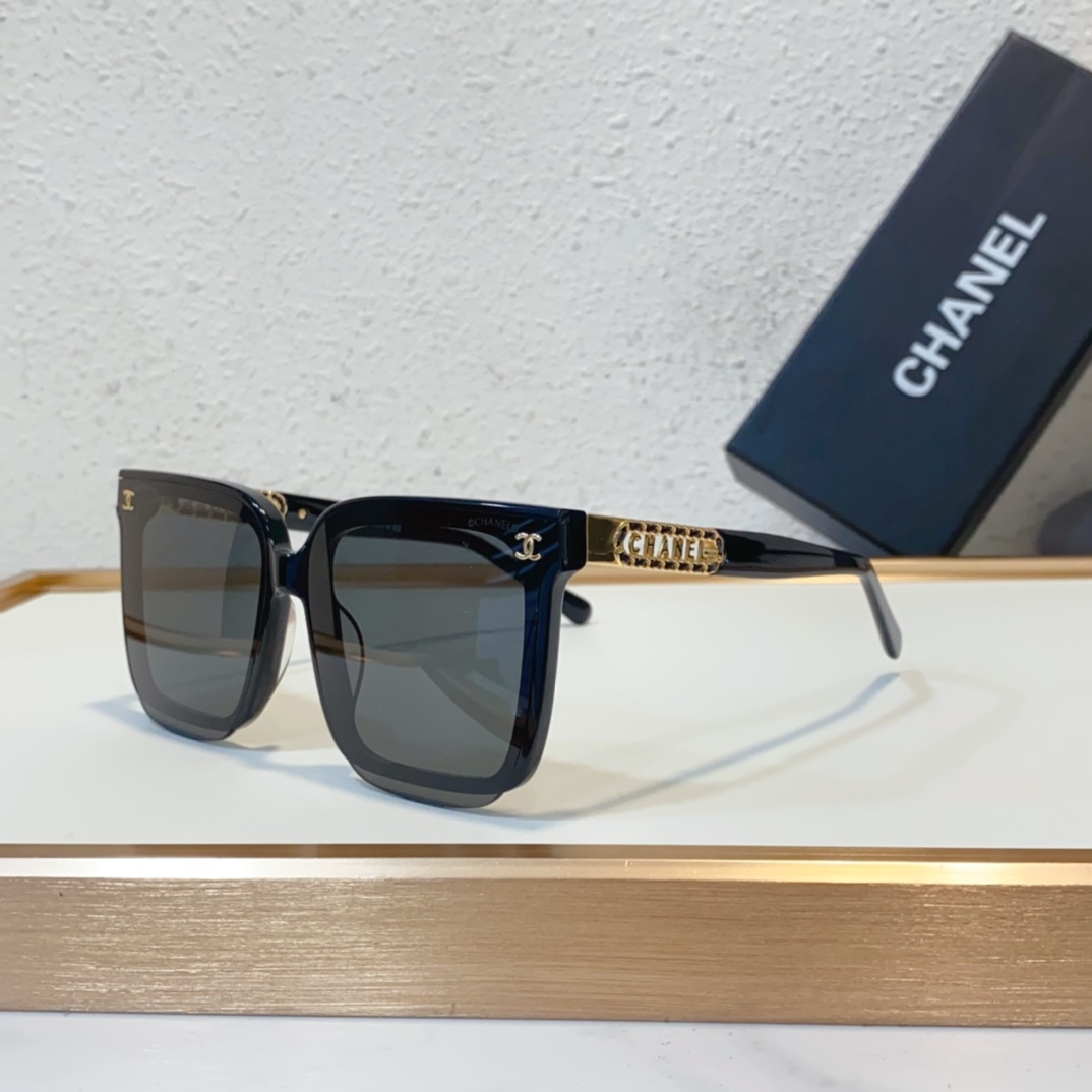 black gold color of Chanel sunglasses replica 7162