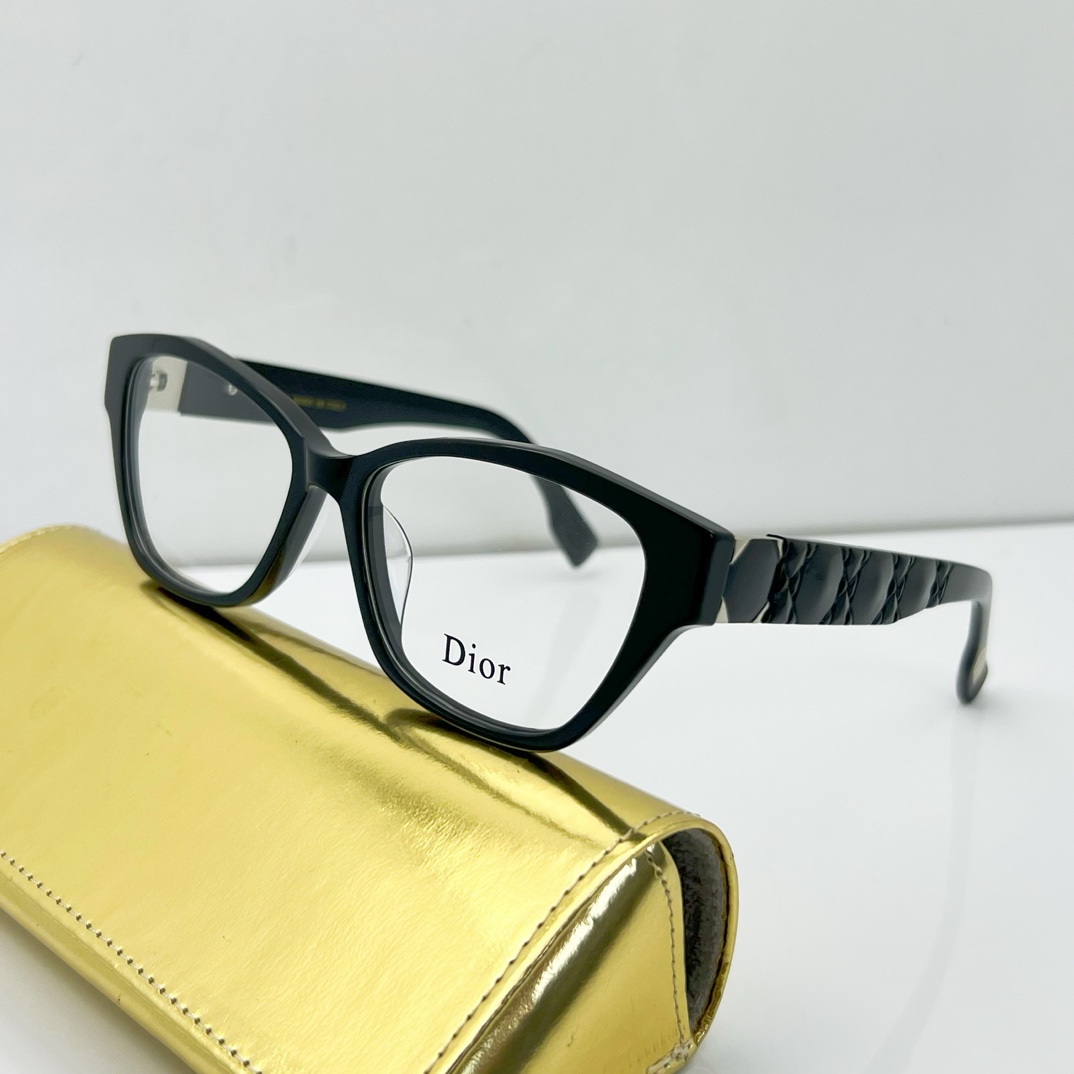 Stylish Dior fake glasses with clear lenses 0239 - black