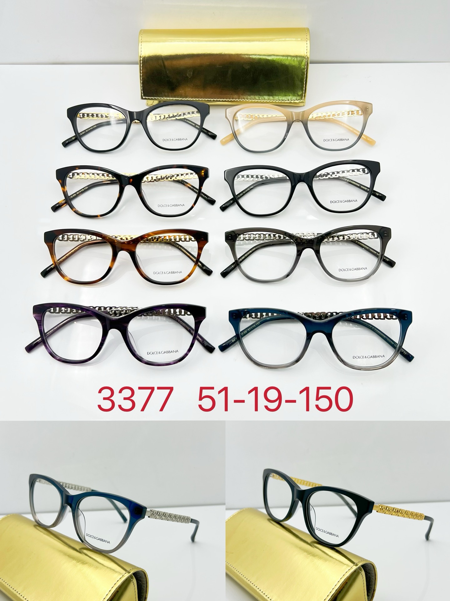 Comfortable D&G fake glasses for office work 3377 - front