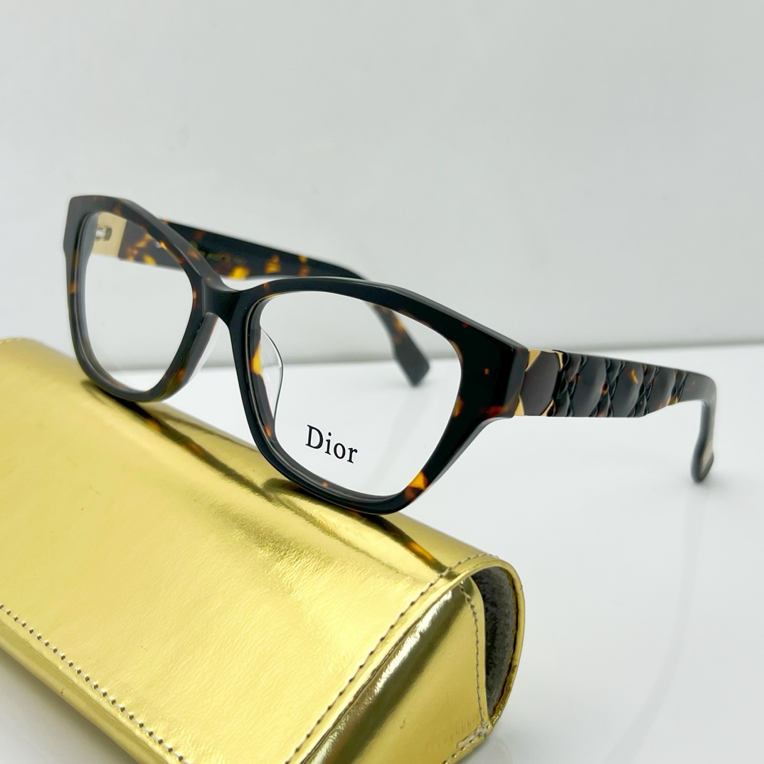 Stylish Dior fake glasses with clear lenses 0239 - amber