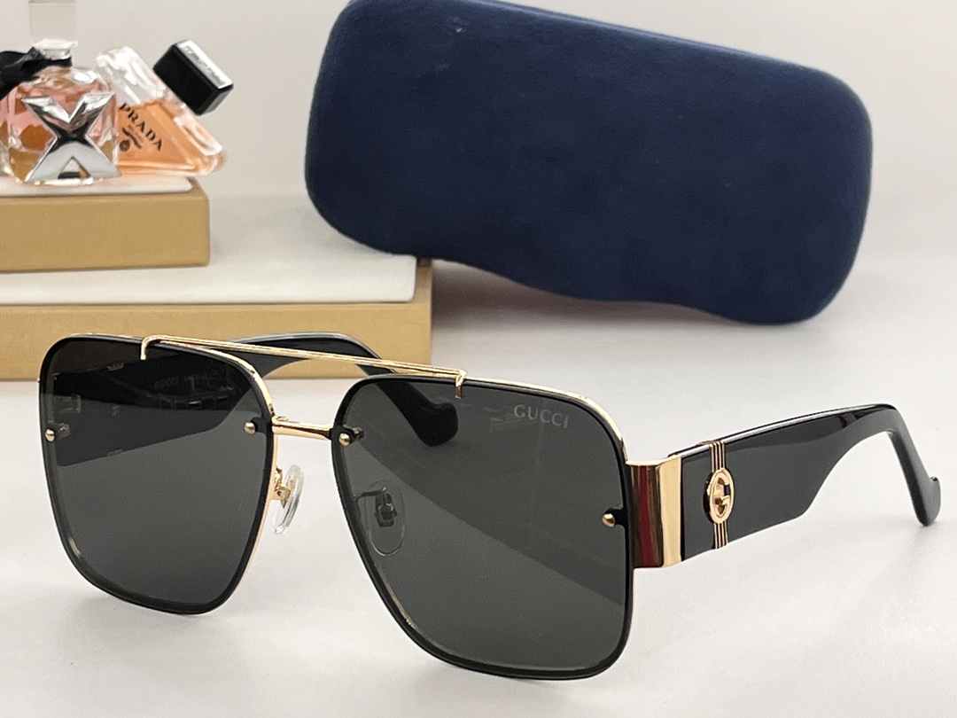 Replica Gucci sunglasses with grey lenses gg1596 - black