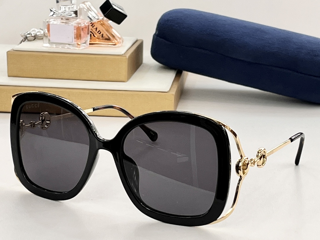 Replica Gucci sunglasses with anti-reflective gg1021s - black gold
