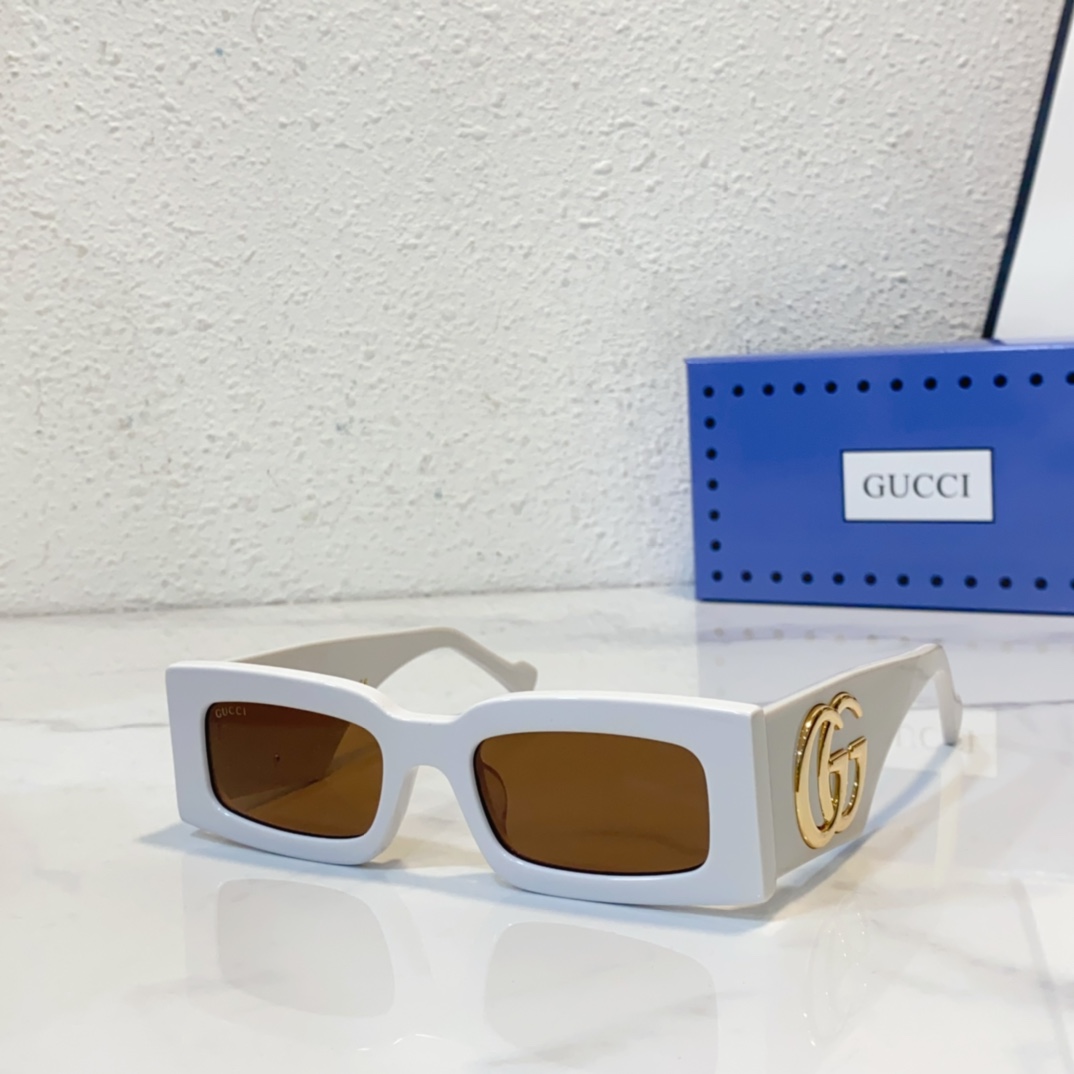 Fake gucci sunglasses with wrap-around frames gg1425s - white