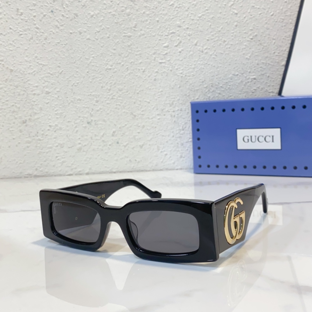 Fake gucci sunglasses with wrap-around frames gg1425s - black