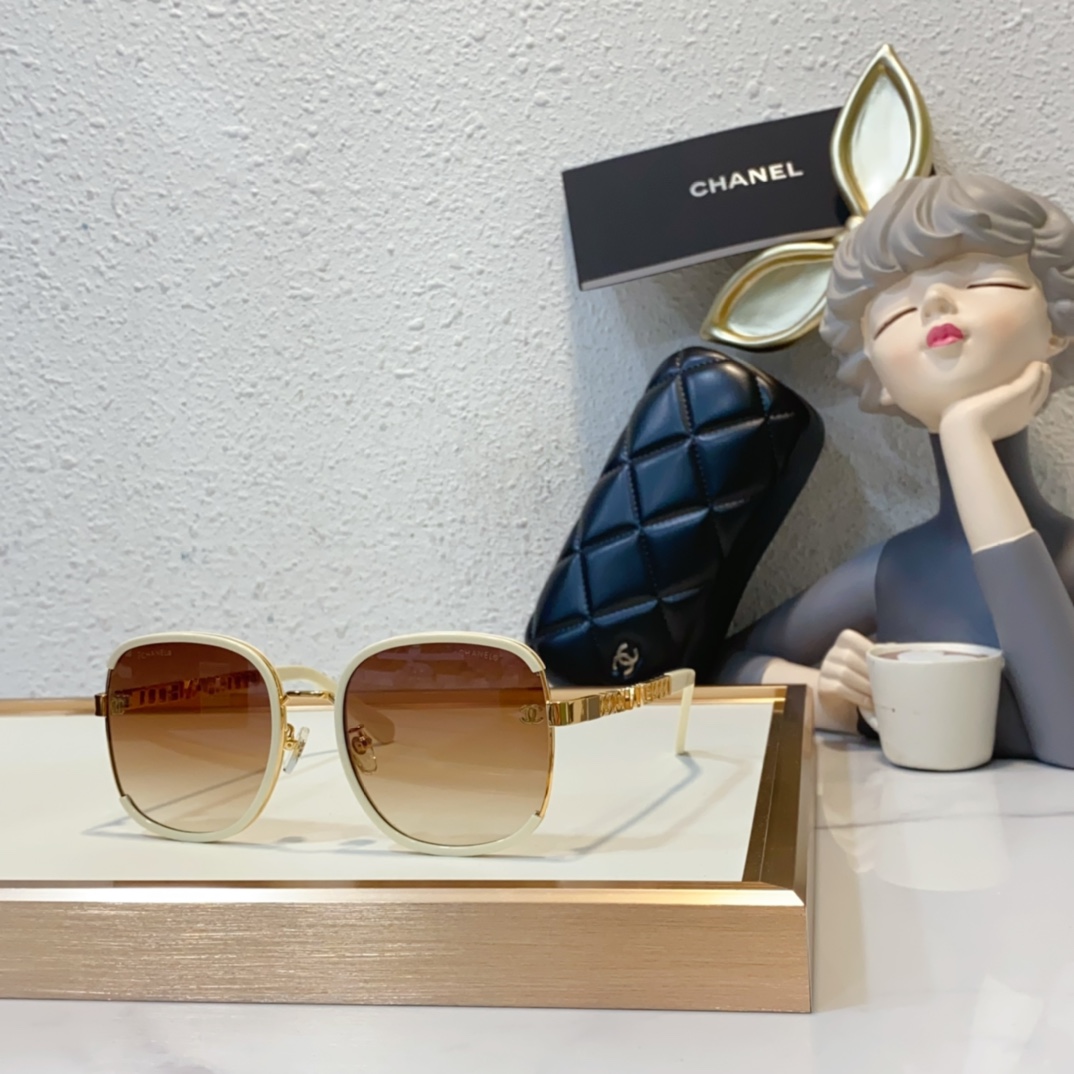 Replica Chanel Sunglasses ch7083 - coffee white