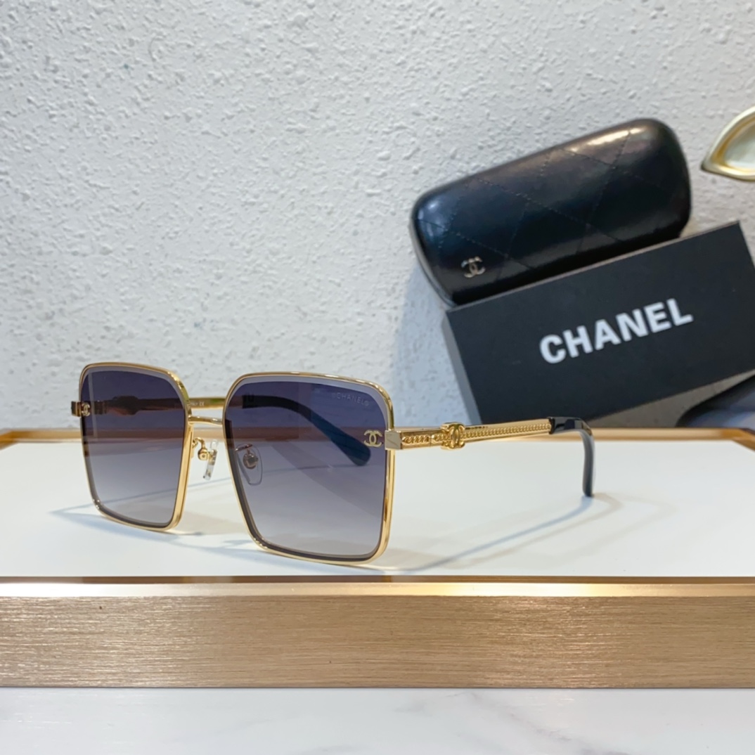 Replica Chanel glasses ch5822s - black gold