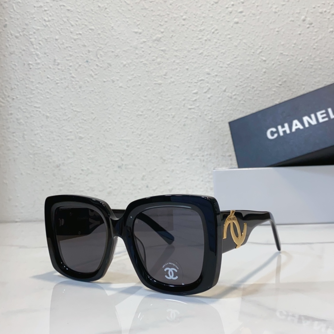 Copy Chanel glasses ch6823 - black gold
