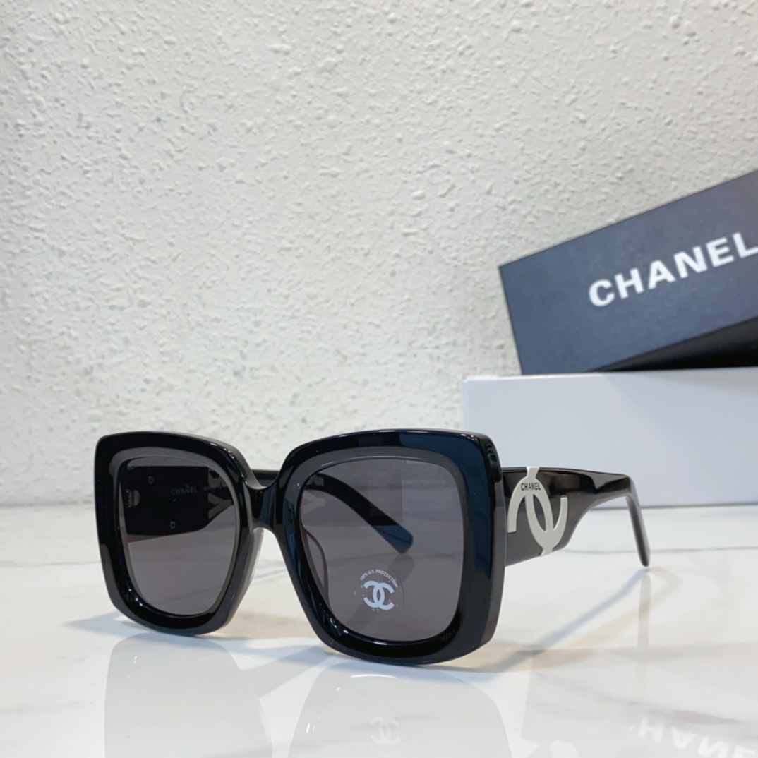 Copy Chanel glasses ch6823 - black silver