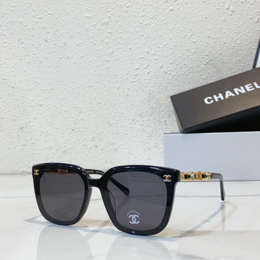 Fake Chanel Shades diamond ch6809 - black gold