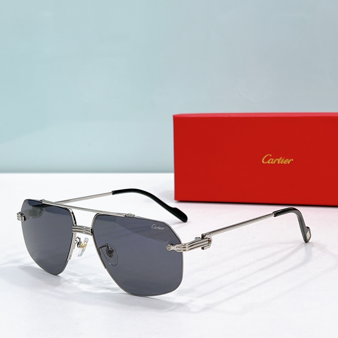 Cartier Replica Sunglasses High Quality CT0426S - black silver Cartier Replica Sunglasses High Quality CT0426S - black silver