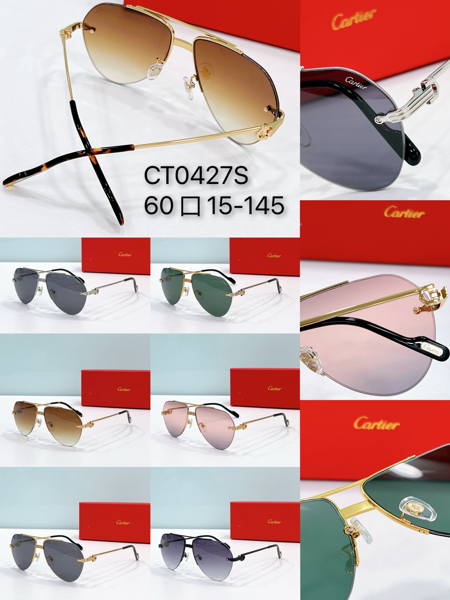 Cartier Sunglasses Faux CT0427S - brown