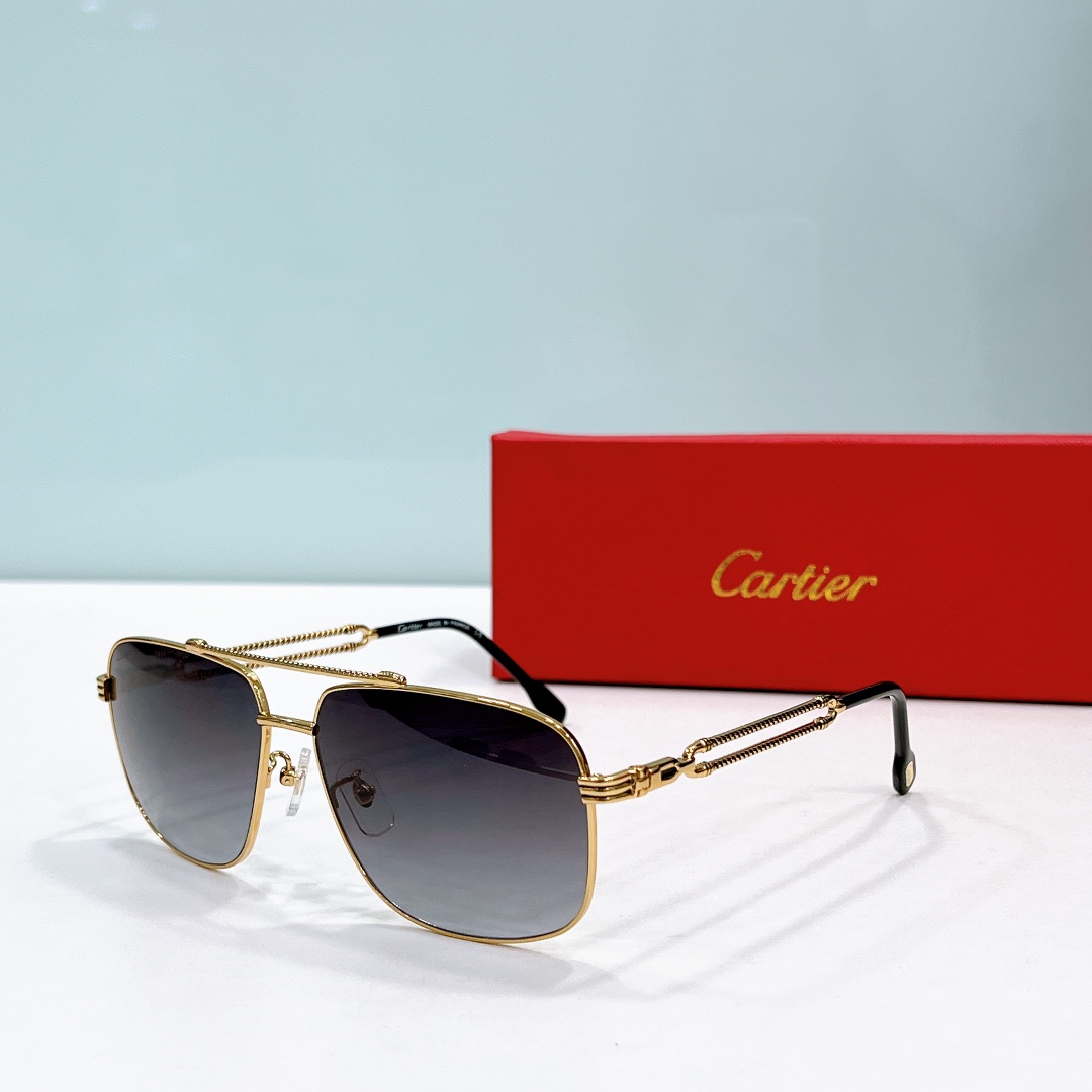 Cartier Sunglasses Fake ct0512 - black gold Cartier Sunglasses Fake ct0512 - black gold