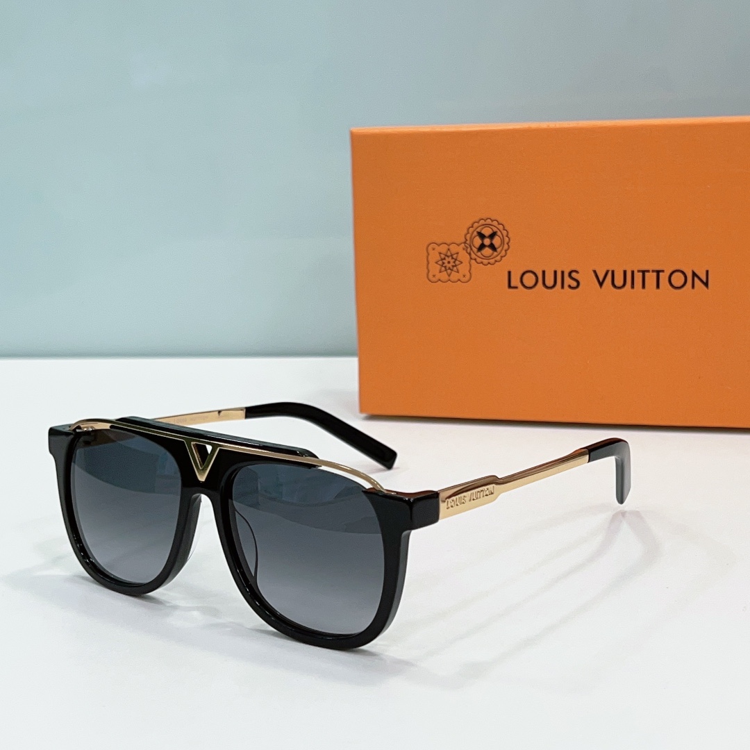 Wholesale Replica lv Sunglasses z0937 - Black gold